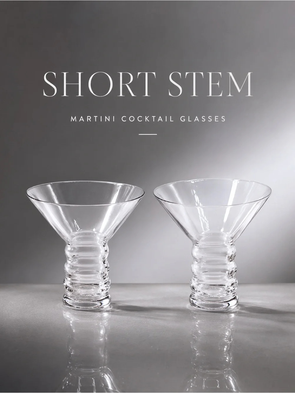 Short Stem Martini Cocktail Glasses Set of 2 – 6 oz